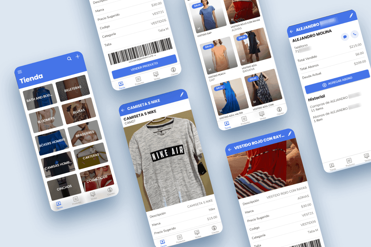 Gestión de tienda, manejo de inventario y estadísticas de compra