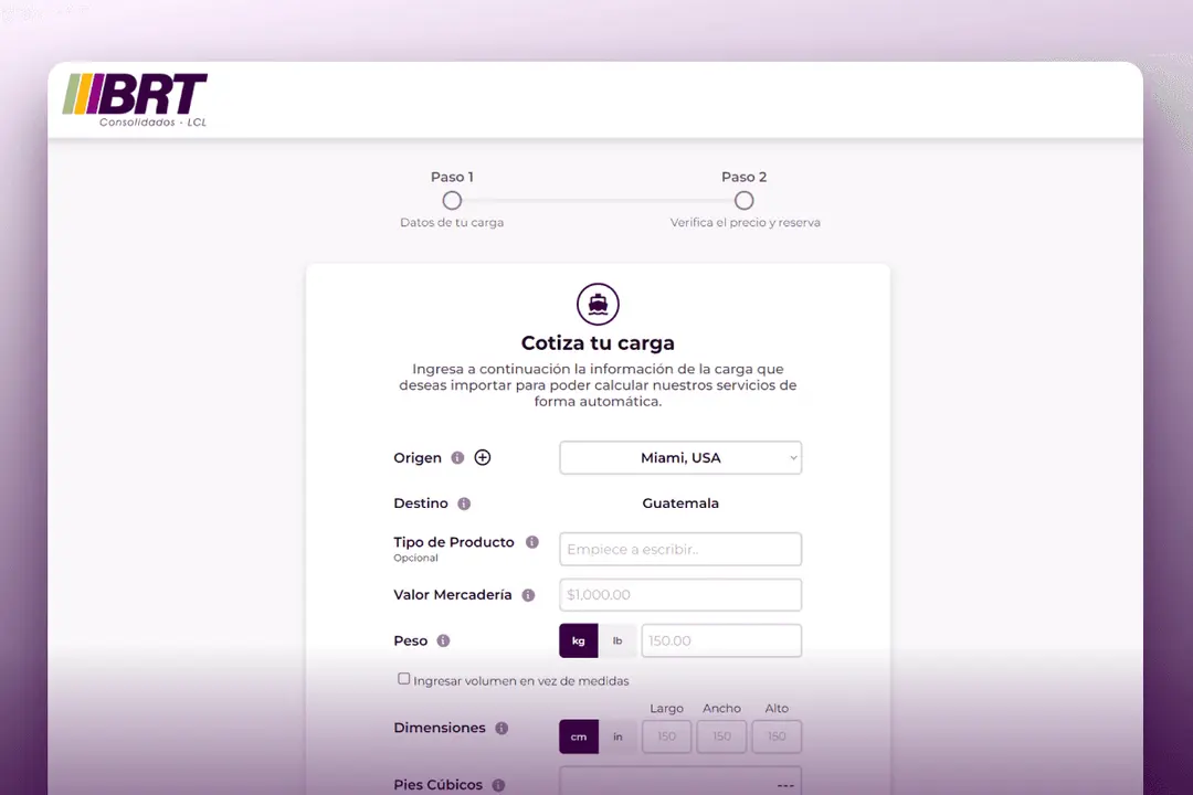 Plataforma digital de operación logística para consolidados